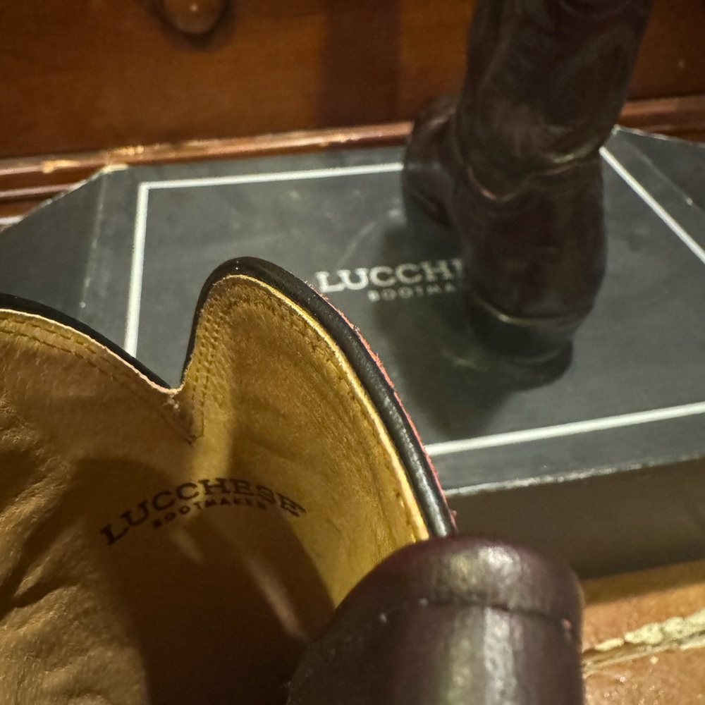 Lucchese Women’s Cherry Brown Western Boots - Picture 6 of 7